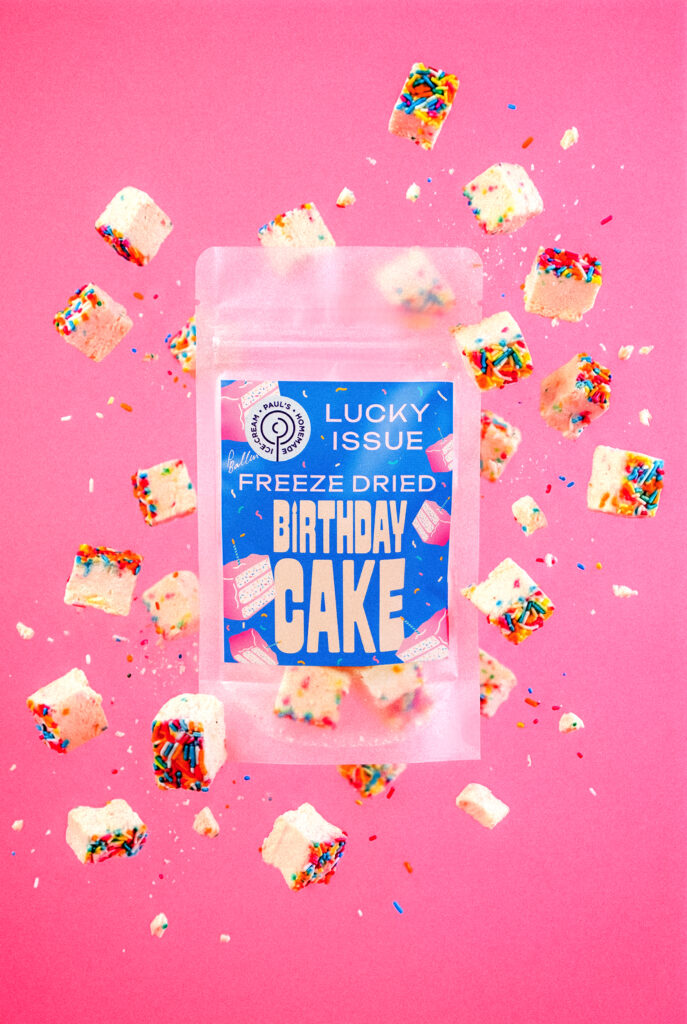 Freeze dried birthday cake