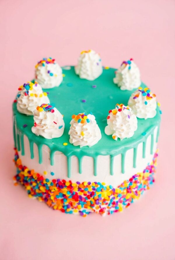 Birthday Cake Blue Drip