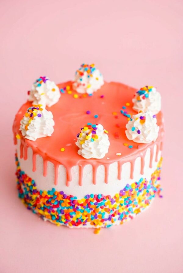 Birthday Cake Pink Drip