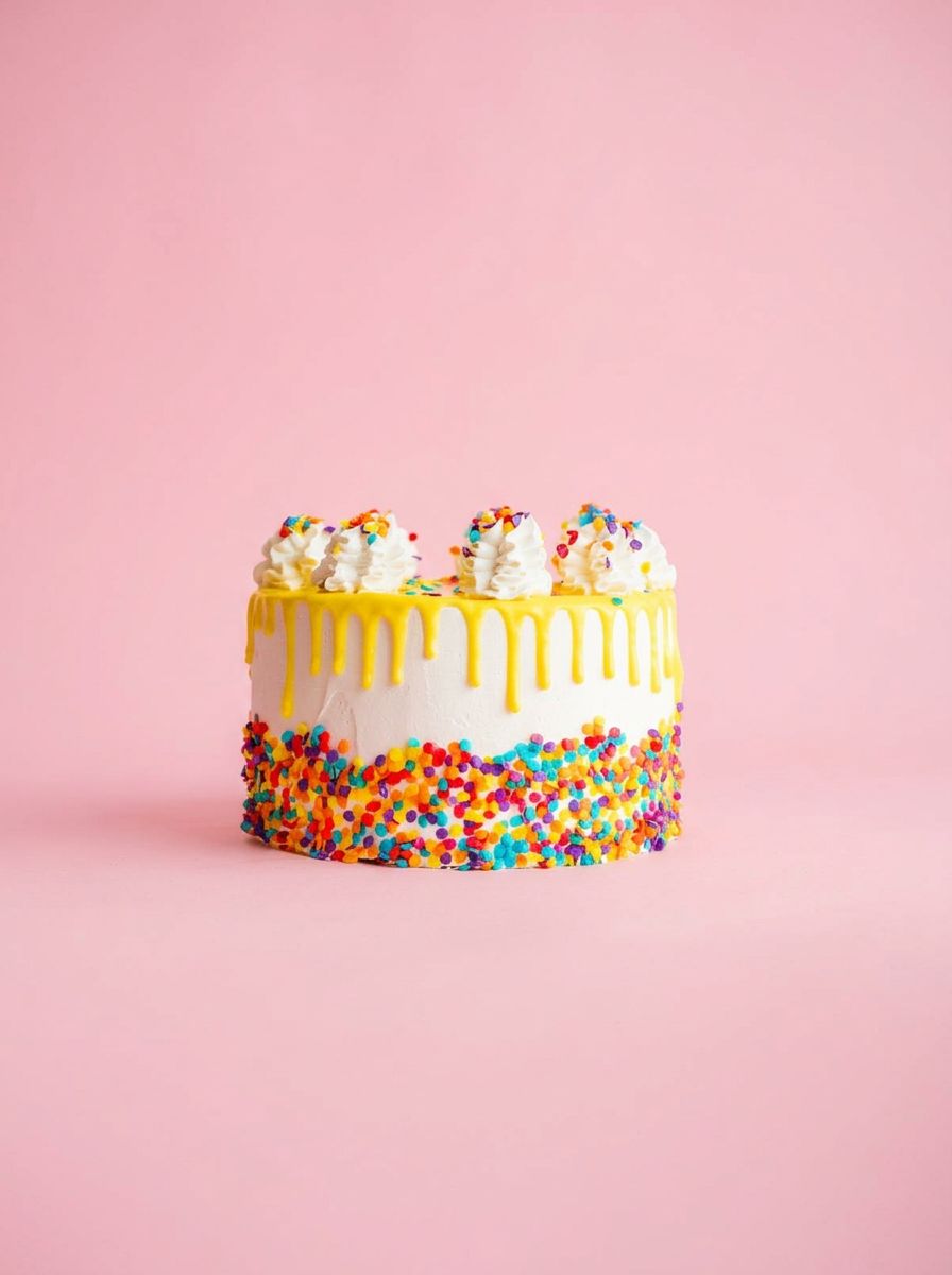 Standard Birthday Cake Yellow Drip