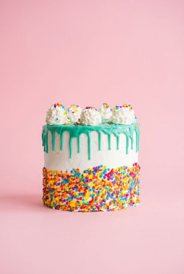 Birthday Cake Blue Drip