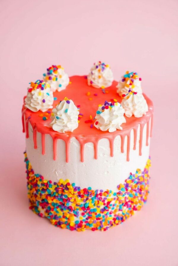 Birthday Cake Pink Drip