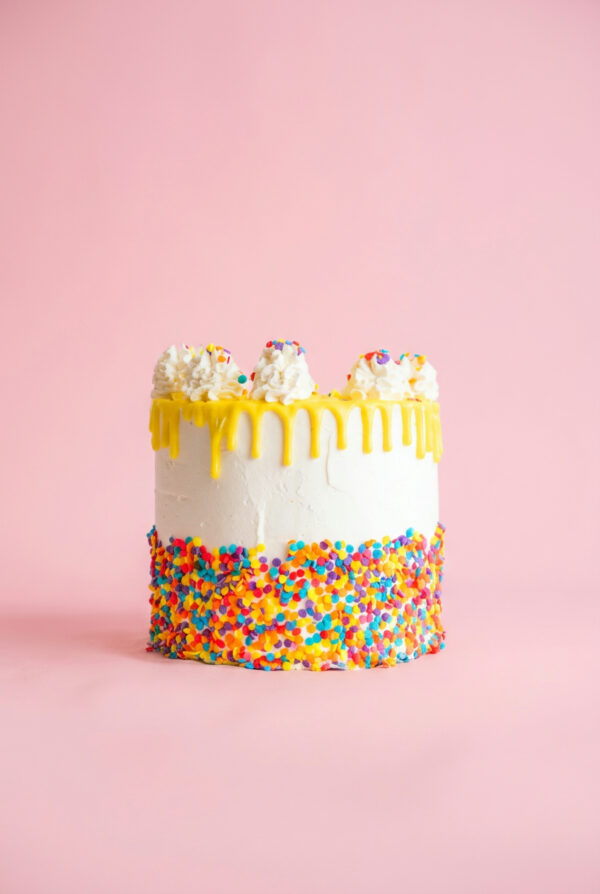 Standard Birthday Cake Yellow Drip
